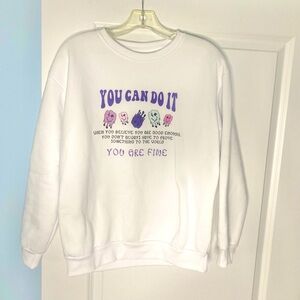 🍓6/$15🍓 EUC Motivational White Graphic Sweatshirt